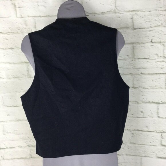 Pendleton Sleeveless Vest Womens S Navy Blue Sleeveless Beaded Paint Bling - Picture 5 of 6